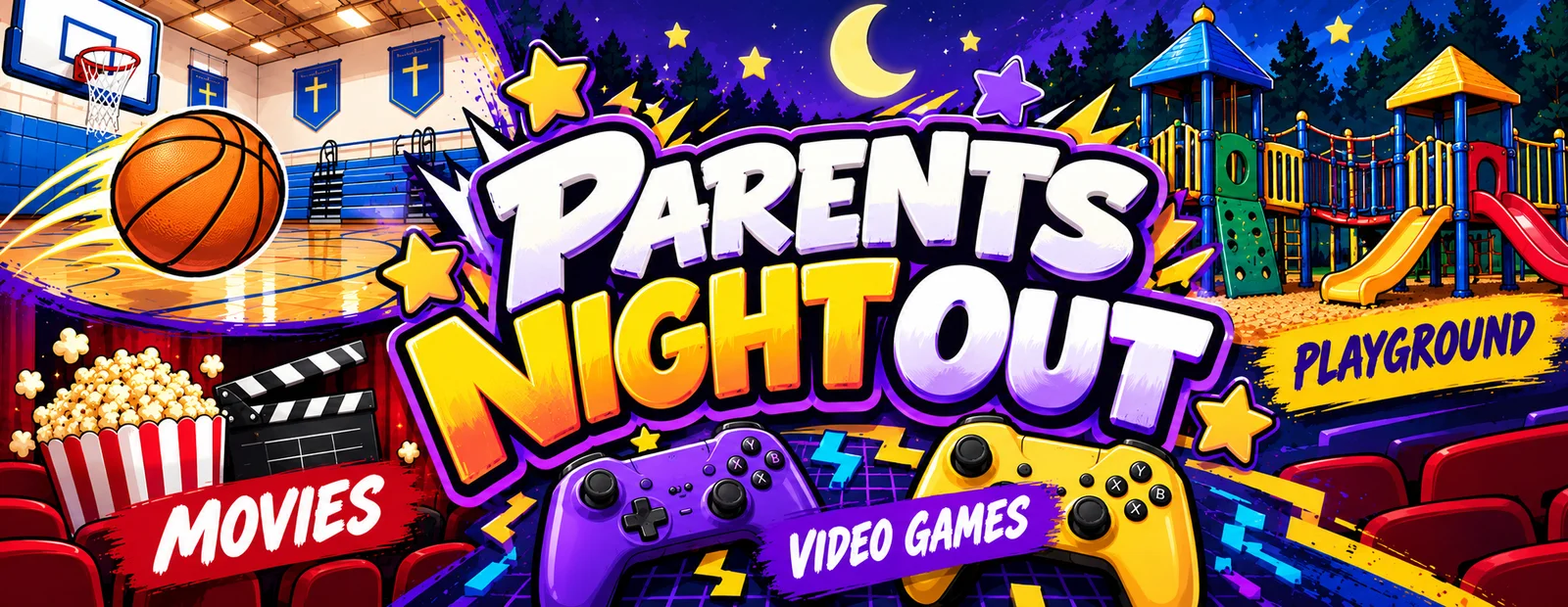 Parents Night Out: gym, movies, video games and playground